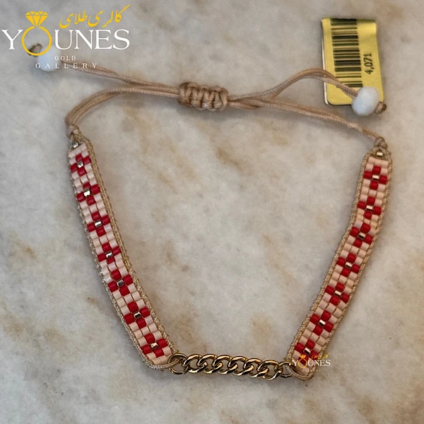 دستبند میوکی قرمز صورتی کارتیر طلا